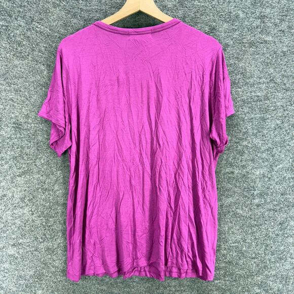 Design History T-Shirt Women 2X Plus Purple Short Sleeve Rhinestone Casual - Picture 2 of 6